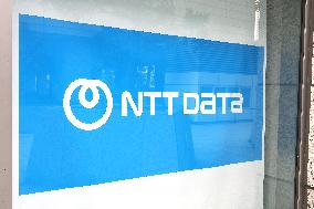 NTT Data signage and logo